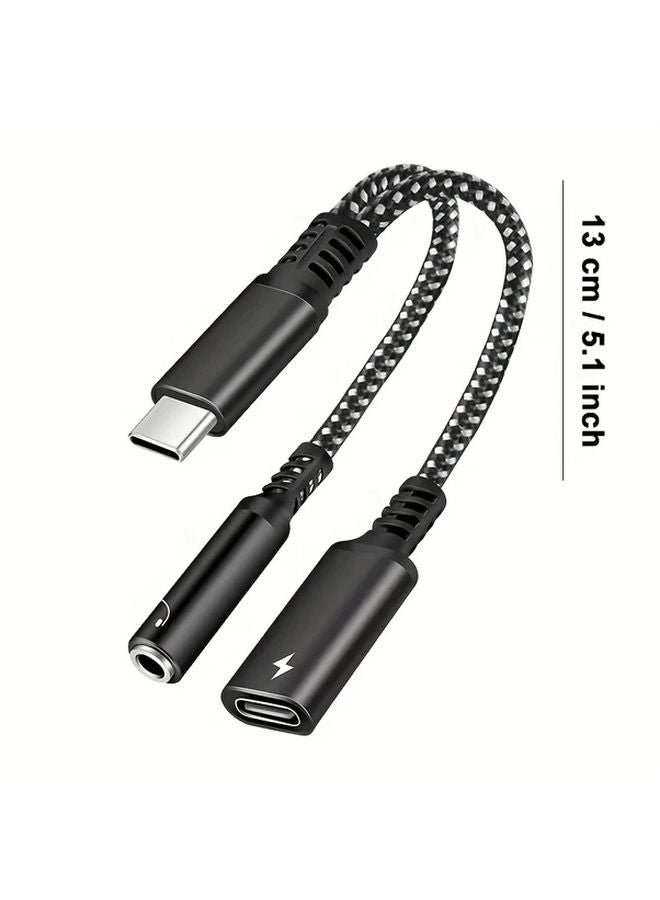 Black Gray 2 Pack USB C to 35mm Audio Adapter with PD Fast Charging Compatible with iPhone 15 16 - Image 3